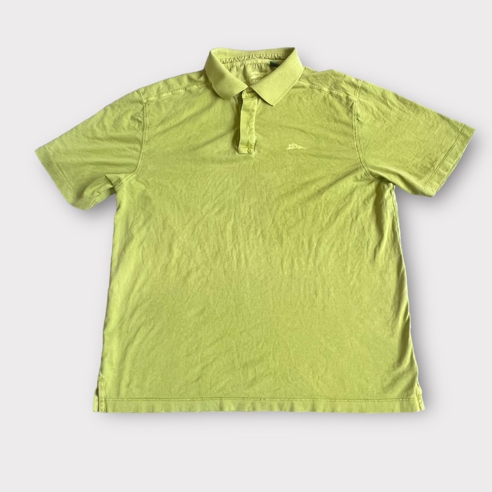 Tommy Bahama Polo Shirt Golf 100% Cotton Lime Green Men Size Large